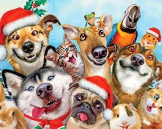 Funny Dogs Selfie Diamond Painting
