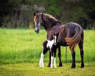 Horse And Foal Diamond Painting