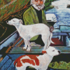 Man In Boat With Dogs Art Diamond Painting