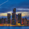 Michigan Detroit Skyline Diamond Painting