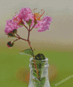 Pink Flower In Bottle Diamond Painting