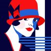 Art Deco Woman With Hat Diamond Painting