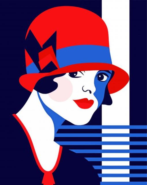 Art Deco Woman With Hat Diamond Painting