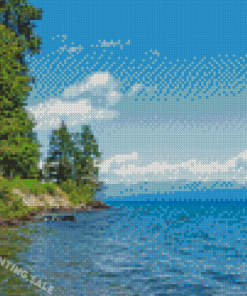Beautiful Landscape Of Flathead Lake Diamond Painting
