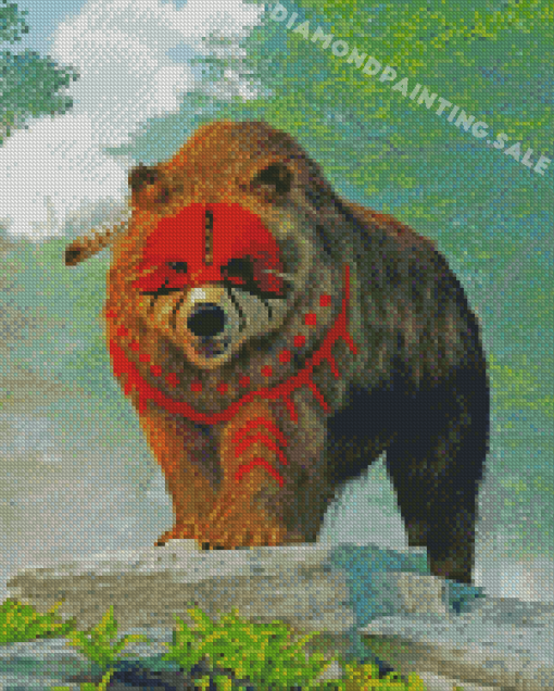 Big Native Bear Diamond Painting