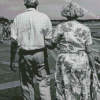 Black And White Sweet Old Couple Diamond Painting