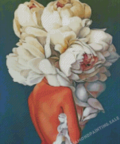 Flower Head Girl Peon Diamond Painting
