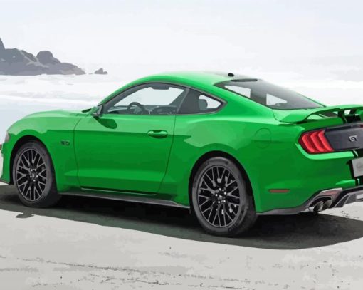 Green Mustang Diamond Painting