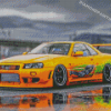 Orange GT R34 Skyline Diamond Painting