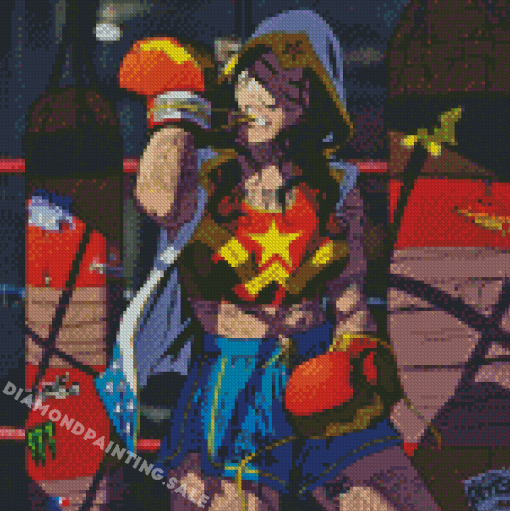 Strong Wonder Woman Boxing Art Diamond Painting
