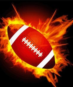 American Football On Fire Diamond Painting