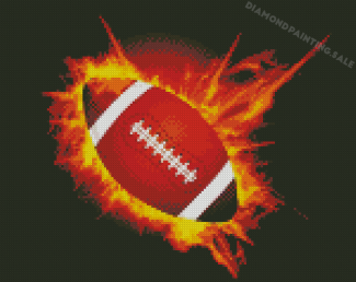 American Football On Fire Diamond Painting