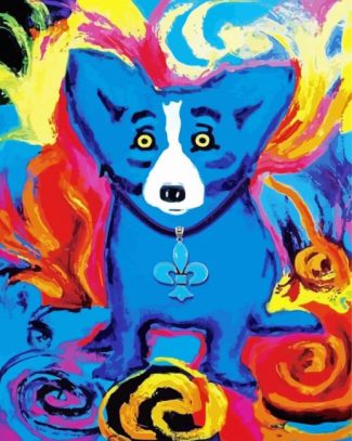 Blue Dog Animal Diamond Painting