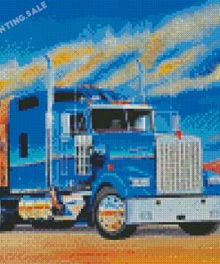 Blue Kenworth Truck Art Diamond Painting