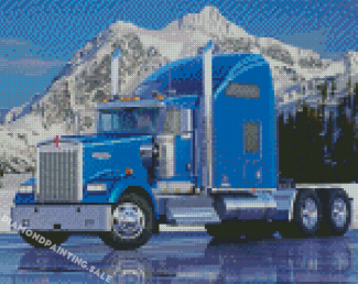 Blue Kenworth Truck Diamond Painting