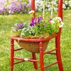 Flowers In Red Chair Diamond Painting