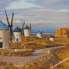 Mancha Windmills Spain Diamond Painting