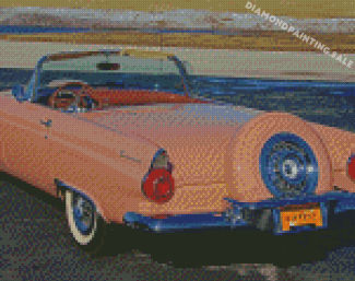 Pink Ford Thunderbird Car Diamond Painting