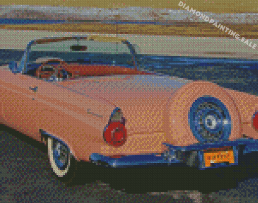 Pink Ford Thunderbird Car Diamond Painting