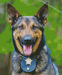 Police Dog Face Diamond Painting