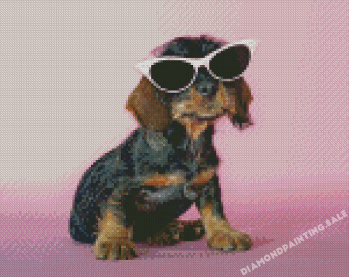 Puppy With Sunglasses Animal Diamond Painting