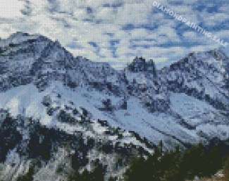 Snowy Mountains In North Cascades National Park Diamond Painting