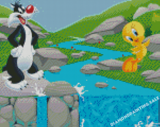 Sylvester And Tweety Animation Diamond Painting