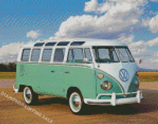VW Van Green Color Diamond Painting
