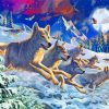 Wolf Pack In Snow Diamond Painting