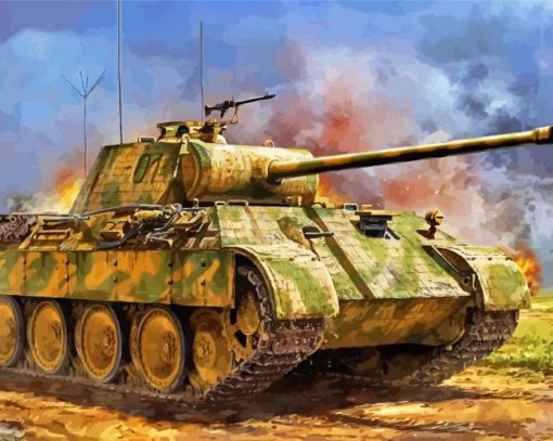World War II Tank Panther Diamond Painting