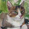 Abstract White Brown Cats Diamond Painting