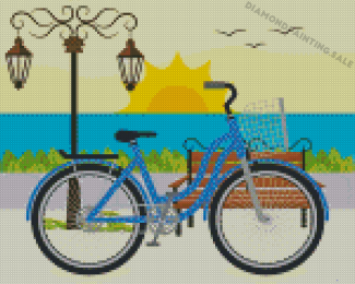 Aesthetic Beach Scene With Bicycle Diamond Painting