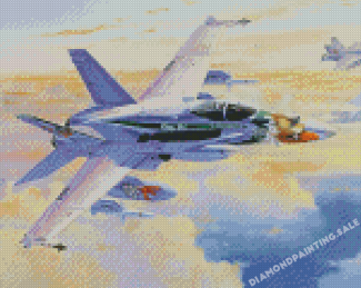 Aesthetic F18 Airplane Diamond Painting