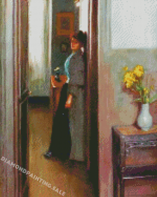 Aesthetic Woman In Doorway Art Diamond Painting