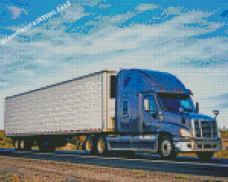 Black 18 Wheeler Truck Diamond Painting