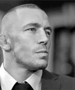 Black And White Georges St Pierre Diamond Painting