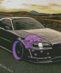 Black Nissan Skyline Car Diamond Painting