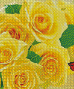 Butterfly Yellow Lilac Rose Diamond Painting