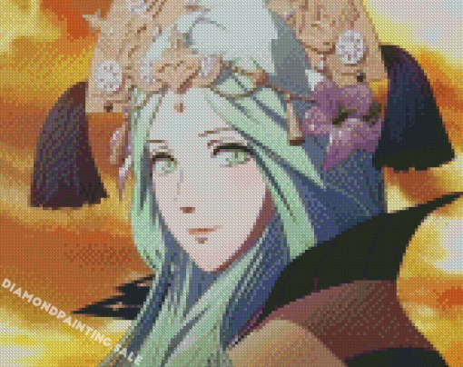 Fire Emblem Three Houses Green Hair Girl Diamond Painting