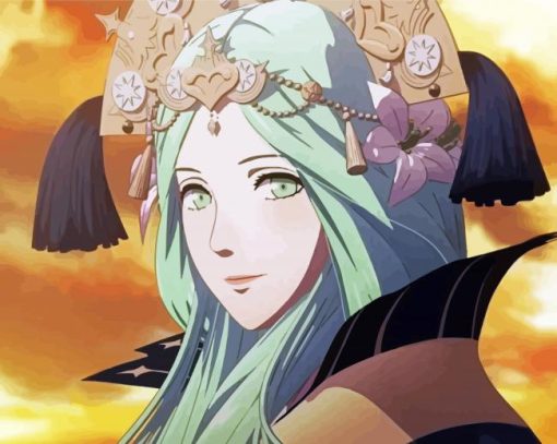 Fire Emblem Three Houses Green Hair Girl Diamond Painting