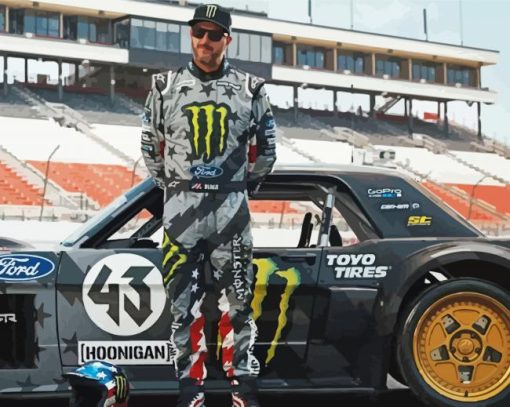 Ken Block Rally Driver Diamond Painting