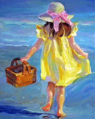 Little Girl In Yellow Dress Diamond Painting