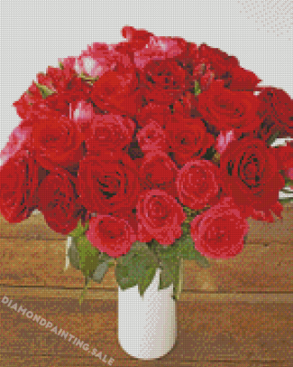 Rich Red Flower Bouquet Diamond Painting