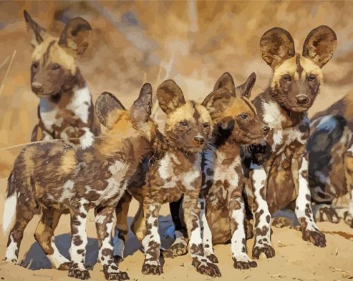 African Hunting Dogs Diamond Painting