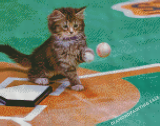 Baseball Cat Diamond Painting