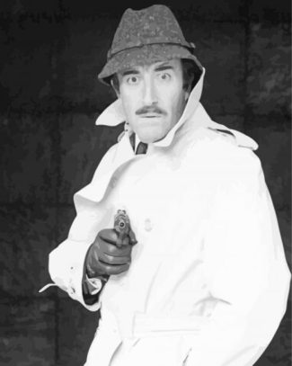 Black And White Inspector Clouseau Diamond Painting