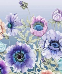 Colorful Anemone Flowers Diamond Painting