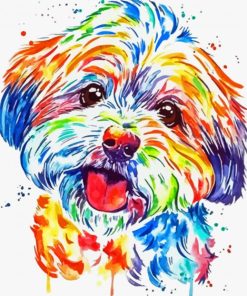 Colorful Shorkie Dog Art Diamond Painting