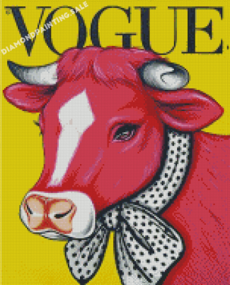 Cows Pop Art Vogue Magazine Diamond Painting