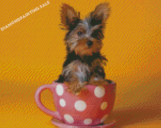 Dog In The Cup Diamond Painting